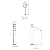 Parisi Todo II High Basin Mixer with Curved Spout | Brushed Brass